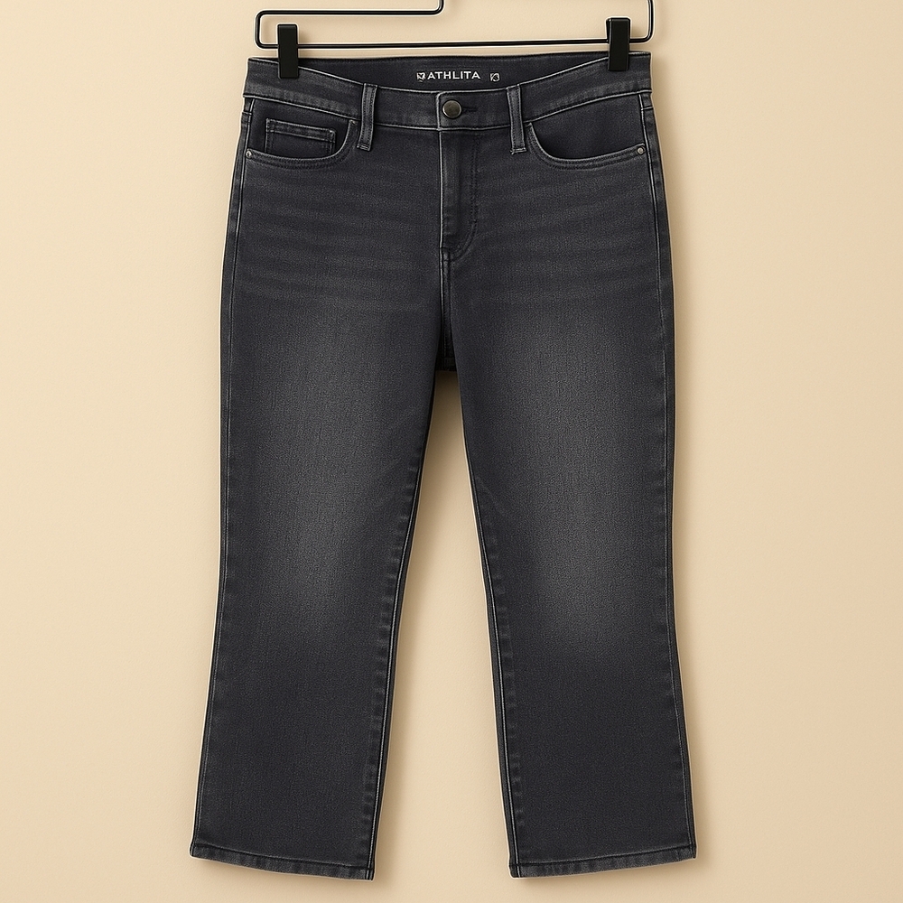 Athleta Sculptek Slim Jeans 4P Carbon Wash Sculpting Denim Soft Stretch